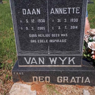 WYK Daan, van 1930-2005 &amp; Annette 1930-2014