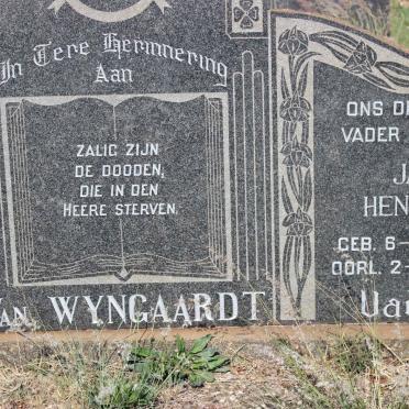 WYNGAARDT Jan Hendrik, van 1891-1967 &amp; Susanna Jacoba 1896-1963
