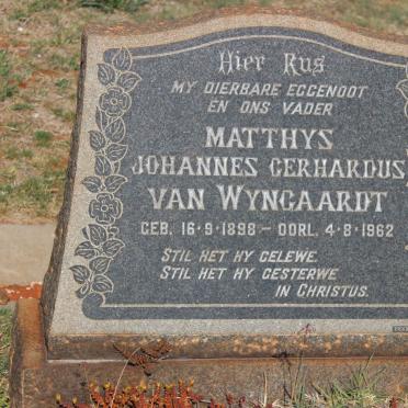 WYNGAARDT Matthys Johannes Gerhardus, van 1898-1962
