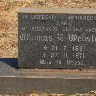 WEBSTER Thomas E. 1921-1971