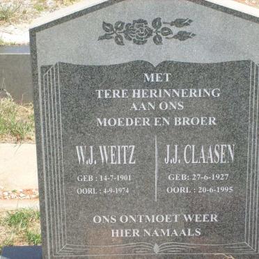 WEITZ W.J. 1901-1974 :: CLAASEN J.J. 1927-1995