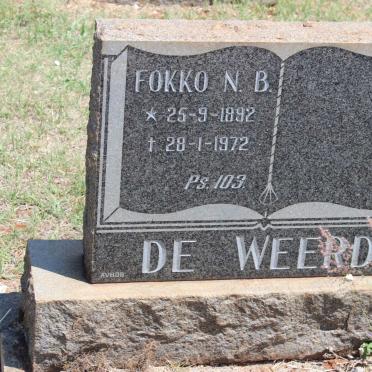 WEERD Fokko N.B., de 1892-1972