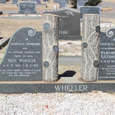 WHEELER Hein 1923-1976 &amp; Wilhelmina Selimina Katerina 1930-1983