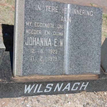 WILSNACH Johanna E.W. 1922-1979