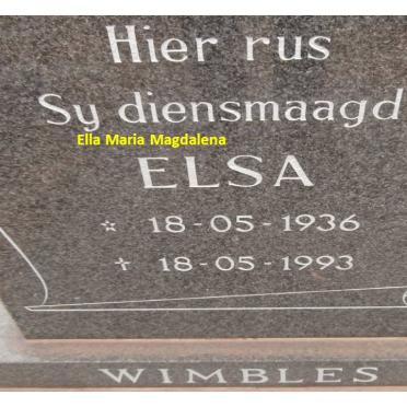 WIMBLES Ella Maria Magdalena 1936-1993