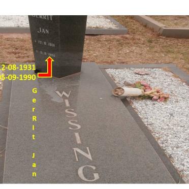 WISSING Gerrit Jan 1931-1990