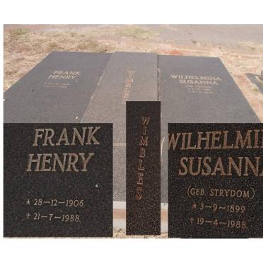 WIMBLES Frank Henry 1906-1988 &amp; Wilhelmina Susanna STRYDOM 1899-1988