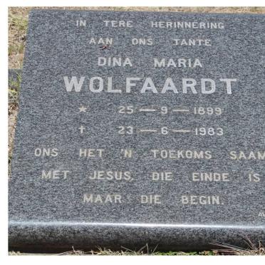WOLFAARDT Dina Maria 1899-1983