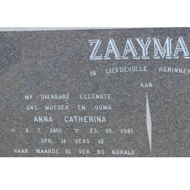 ZAAYMAN Anna Catherina 1910-1981