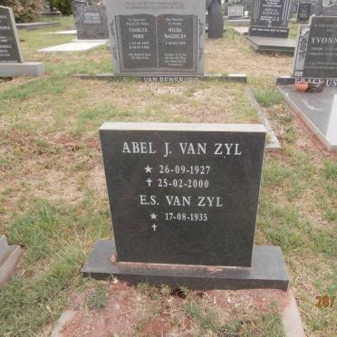 ZYL Abel J., van 1927-2000 &amp; E.S. 1935-