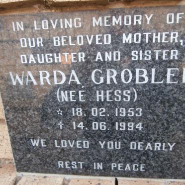 GROBLER Warda nee HESS 1953-1994