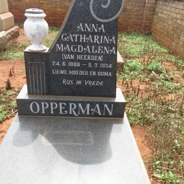 OPPERMAN Anna Catharina Magdalena nee VAN HEERDEN 1888-1984