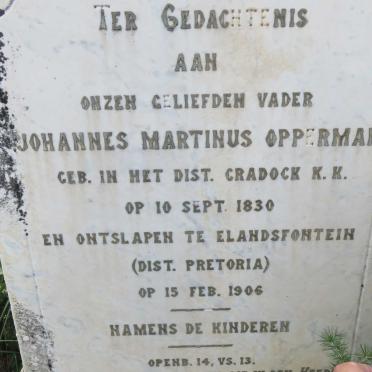 OPPERMAN Johannes Martinus 1830-1906