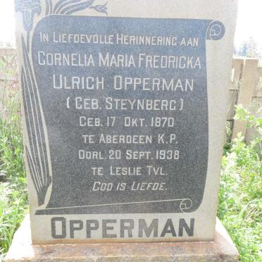 OPPERMAN Cornelia Maria Fredricka Ulrich nee STEYNBERG 1870-1938