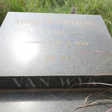 WYK Adriaan Francois, van 1914-1989
