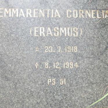 WYK Emmarentia Cornelia, van nee ERASMUS 1918-1994