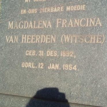 HEERDEN Magdalena Francina, van nee WITSCHE 1892-1954