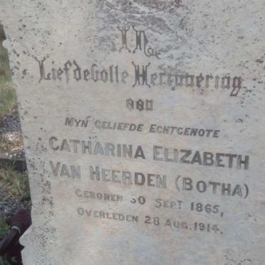 HEERDEN Catharina Elizabeth, van nee BOTHA 1865-1914