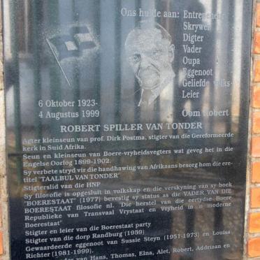 TONDER Robert Spiller, van 1923-1999