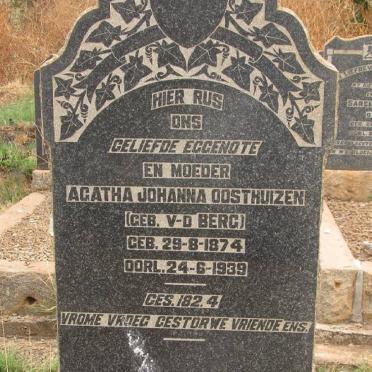 OOSTHUIZEN Agatha Johanna nee V.D. BERG 1874-1939