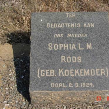 ROOS Sophia L.M. nee KOEKEMOER -1924