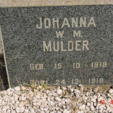 MULDER Johanna W.M. 1918-1918