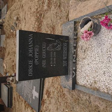 VENTER Dirkie Johanna nee GERICKE 1916-2006