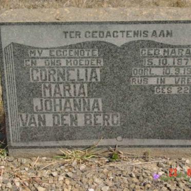 BERG Cornelia Maria Johanna, van den nee MARAIS 1877-1975