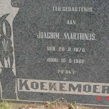 KOEKEMOER Joachim Marthinus 1875-1962