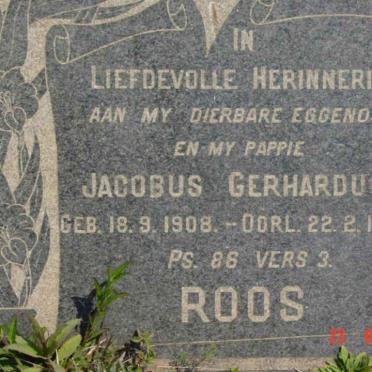 ROOS Jacobus Gerhardus 1908-1958