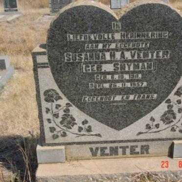 VENTER Susanna H.A. nee SNYMAN 1911-1957