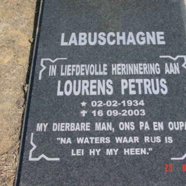 LABUSCHAGNE Lourens Petrus 1934-2003