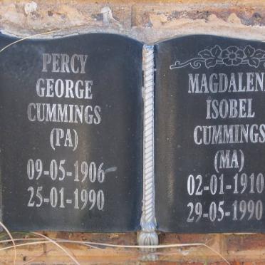 CUMMINGS Percy George 1906-1990 &amp; Magdalena Isobel 1910-1990