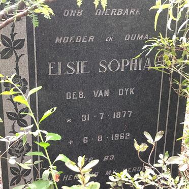 WESSELS Elsie Sophia nee VAN DYK 1877-1962