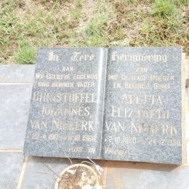 NIEKERK Christoffel Johannes, van 1917-1966 &amp; Aletta Elizabeth 1920-1980