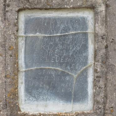 WYK Gertruida J.E., van nee JORDAAN 1869-1918