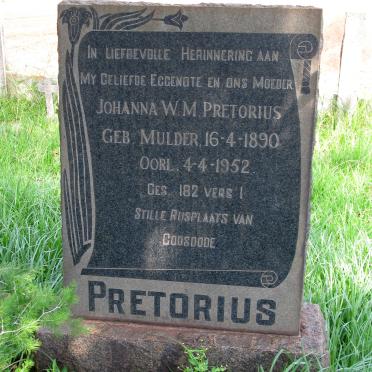 PRETORIUS Johanna W.M. nee MULDER 1890-1952