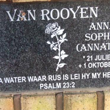 ROOYEN Anna Sophia, van 1931-2011