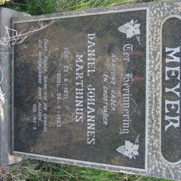 MEYER Daniel Johannes Marthinus 1871-1963