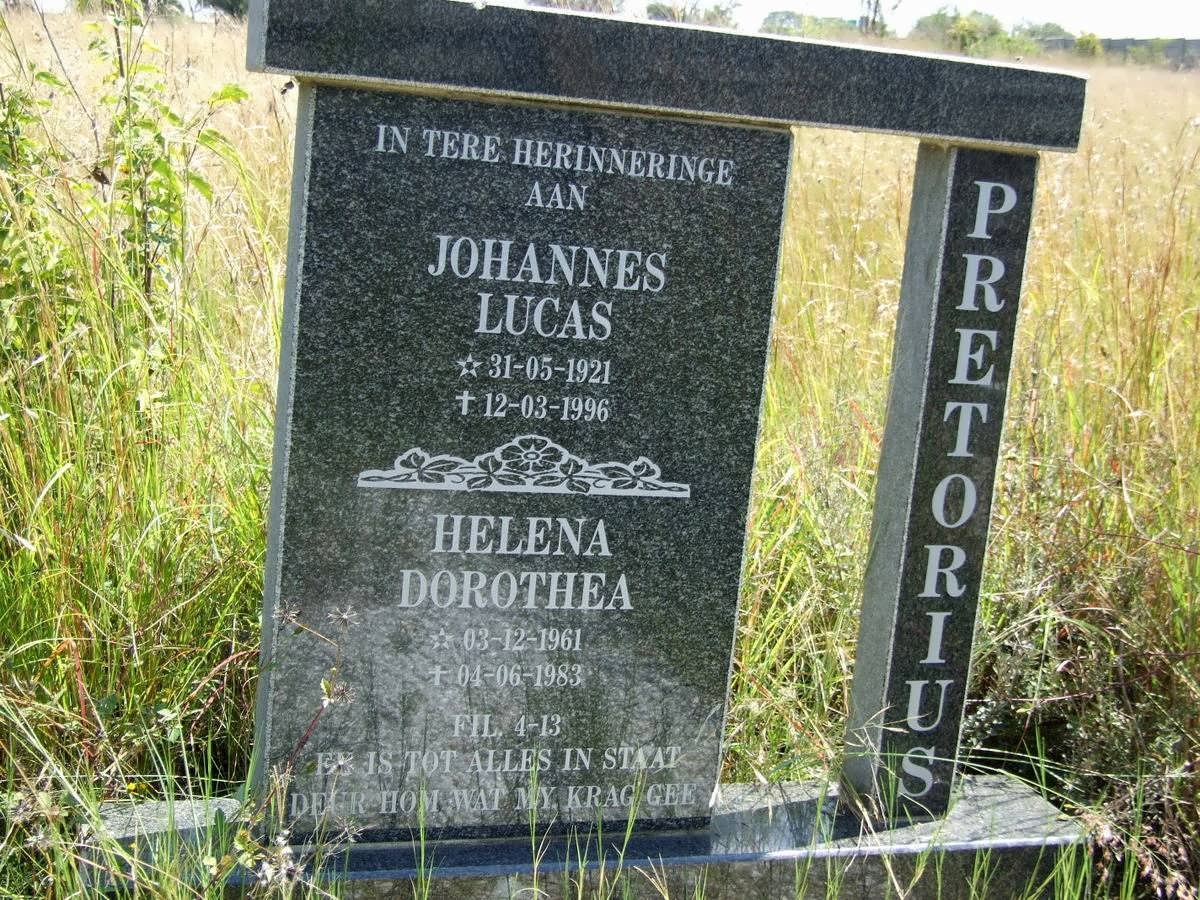 PRETORIUS Johannes Lucas 1921-1996 :: PRETORIUS Helena Dorothea 1961-1983