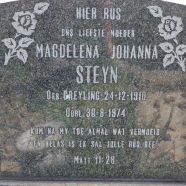 STEYN Magdalena Johanna nee GREYLING 1910-1974