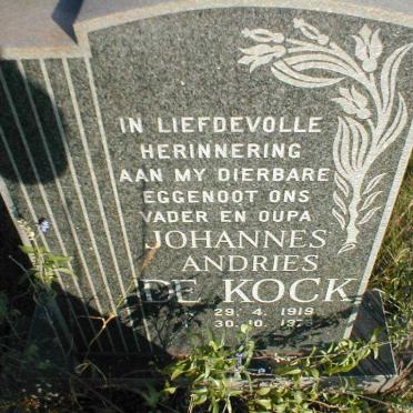 KOCK Johannes Andries, de 1919-197?