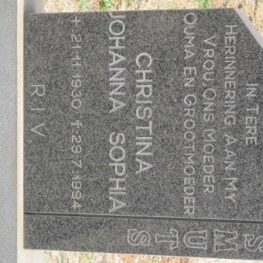 SMUTS Christina Johanna Sophia 1930-1994
