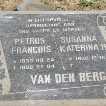 BERG Petrus Francois, van den 1930-1992 &amp; Susanna Katerina H. 1932-