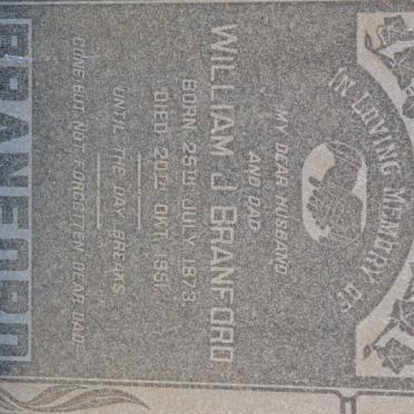 BRANFORD William J. 1873-1951