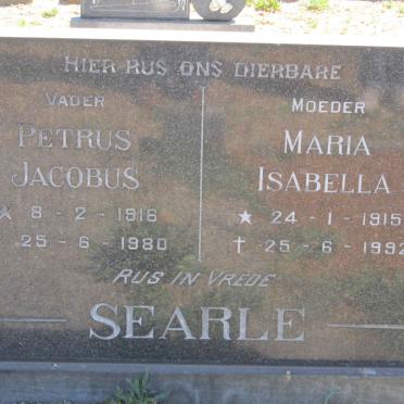 SEARLE Petrus Jacobus 1916-1980 &amp; Maria Isabella 1915-1992