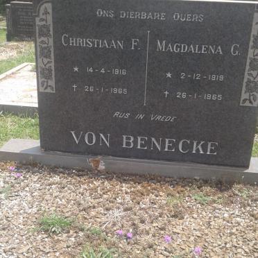 BENECKE Christiaan F., von 1916-1965 &amp; Magdalena G. 1919-1965