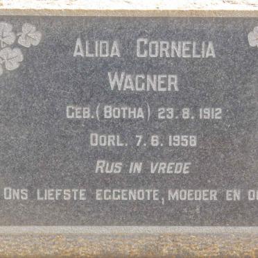 WAGNER Alida Cornelia nee BOTHA 1912-1958