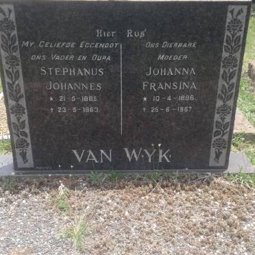 WYK Stephanus Johannes, van 1885-1963 &amp; Johanna Fransina 1886-1967
