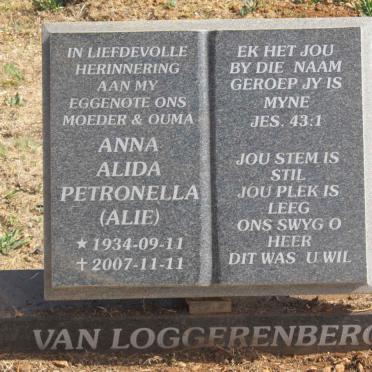 LOGGERENBERG Anna Alida Petronella, van 1934-2007